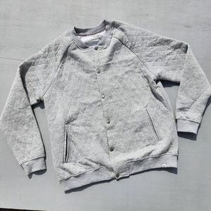 Sovereign Code Princeton Quilted Bomber Jacket in Grey